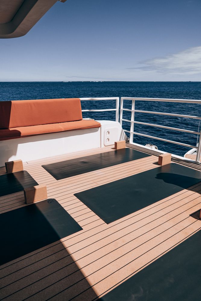 Yacht deck overlooking the sea